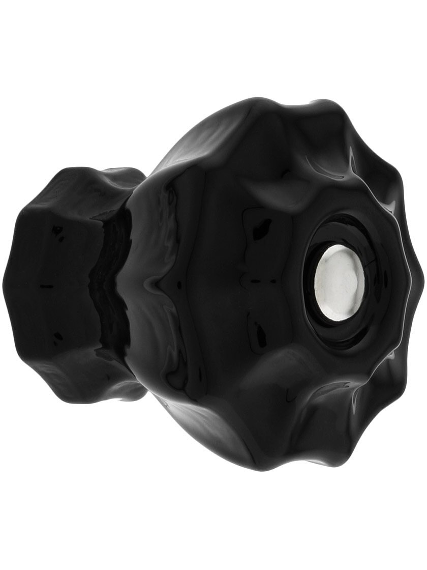 Large Fluted Glass Knob With Nickel Bolt House of Antique Hardware