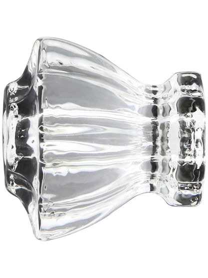 Alternate View of Large Fluted Glass Cabinet Knob With Nickel Bolt