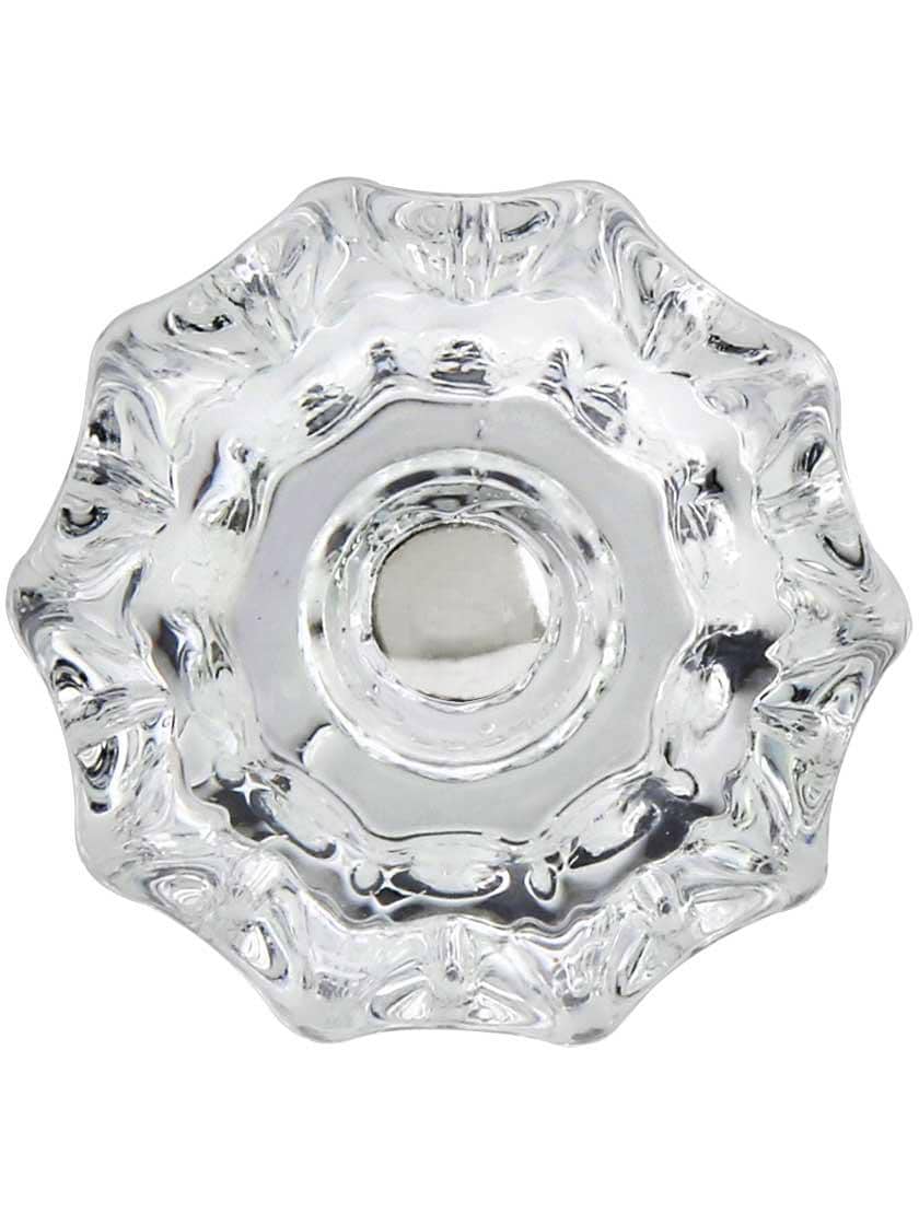 Alternate View 2 of Large Fluted Glass Cabinet Knob With Nickel Bolt