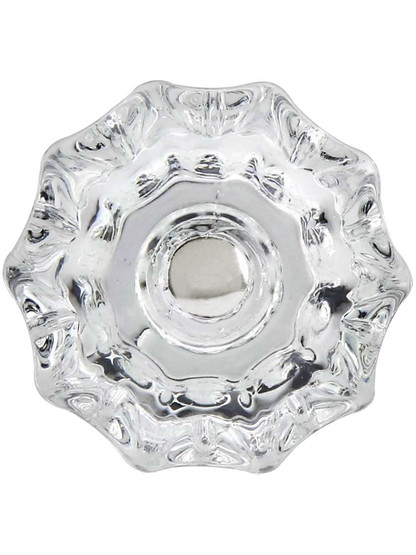Large Fluted Glass Cabinet Knob With Nickel Bolt