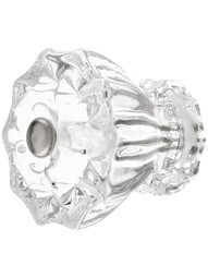 Large Fluted Glass Cabinet Knob With Nickel Bolt