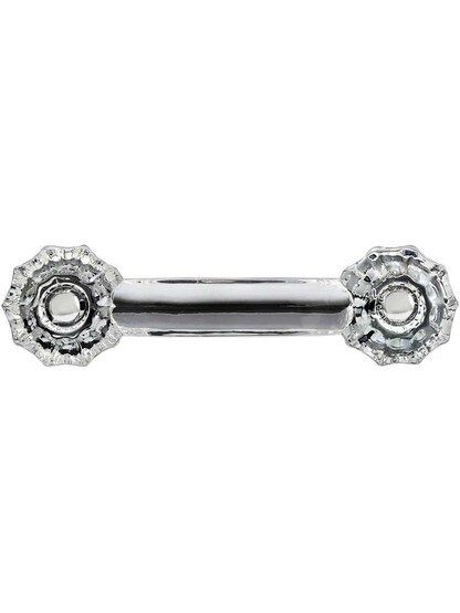 Alternate View 2 of Fluted Glass Bridge Drawer Pull With Nickel Bolts