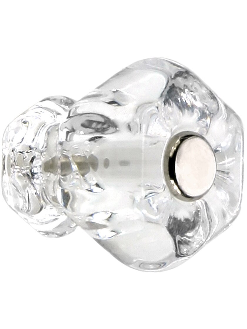 Small Hexagonal Glass Cabinet Knob With Nickel Bolt