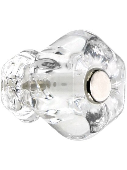 Small Hexagonal Glass Cabinet Knob With Nickel Bolt