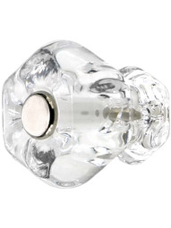 Small Hexagonal Glass Cabinet Knob With Nickel Bolt