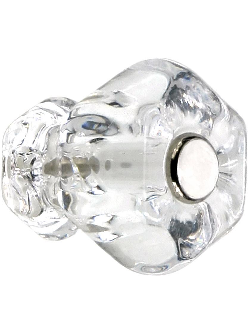 Medium Hexagonal Glass Cabinet Knob With Nickel Bolt