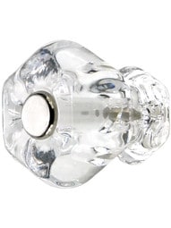 Medium Hexagonal Glass Cabinet Knob With Nickel Bolt