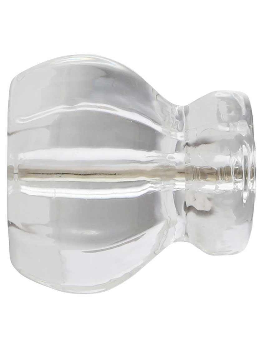 Alternate View of Large Hexagonal Glass Cabinet Knob With Nickel Bolt