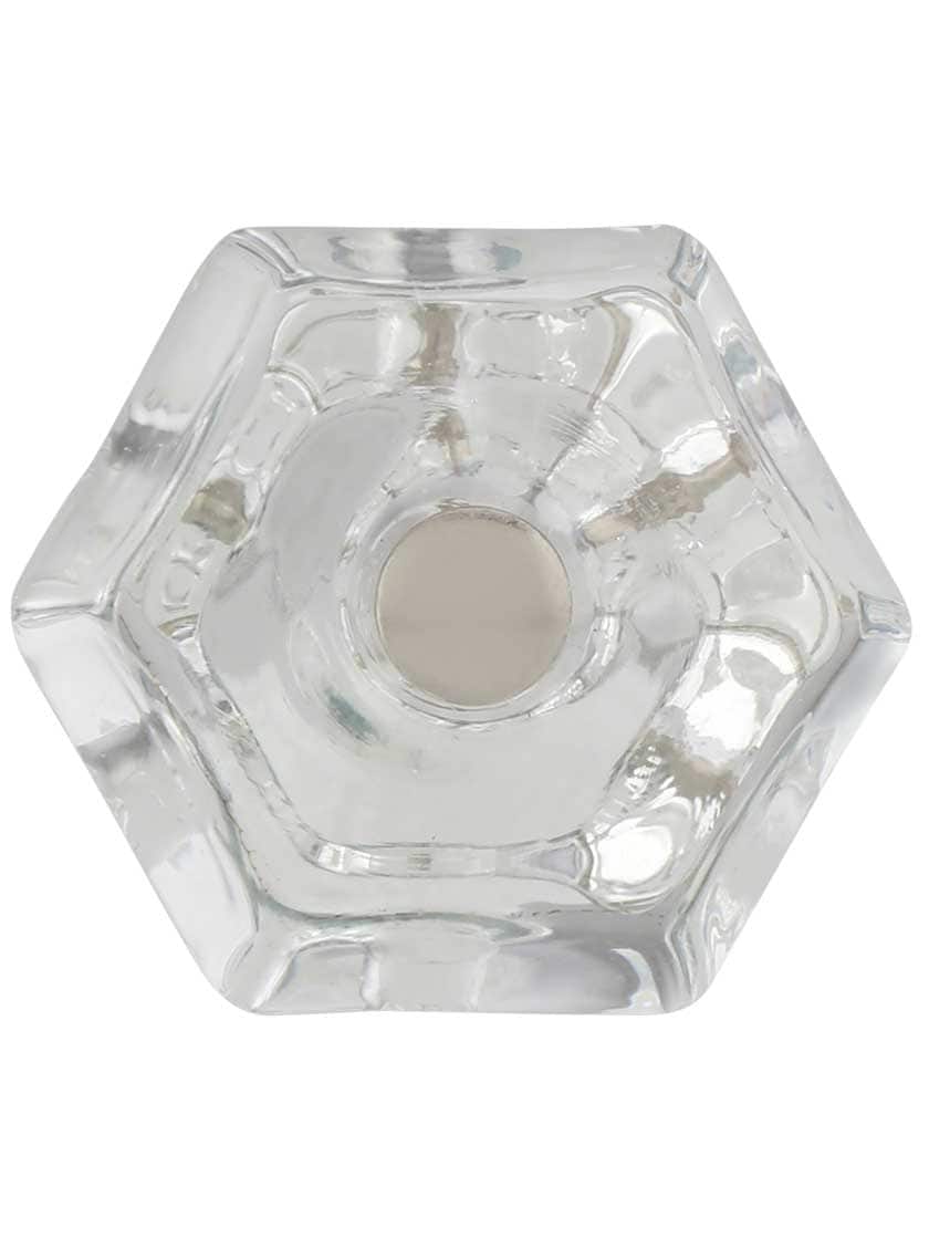 Alternate View 2 of Large Hexagonal Glass Cabinet Knob With Nickel Bolt