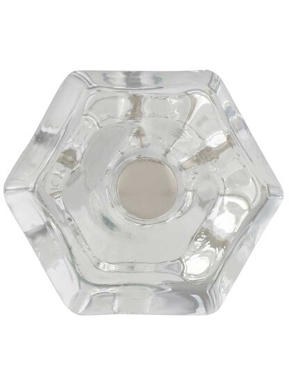 Alternate View 2 of Large Hexagonal Glass Cabinet Knob With Nickel Bolt