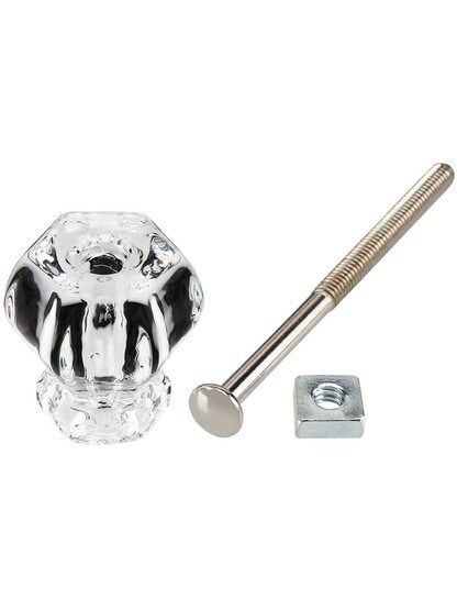 Alternate View 3 of Large Hexagonal Glass Cabinet Knob With Nickel Bolt