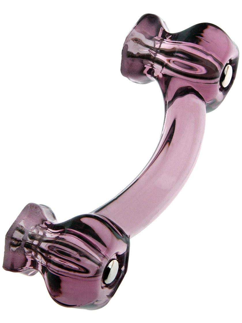 Hexagonal Glass Bridge Drawer Pull With Nickel Bolts House of Antique