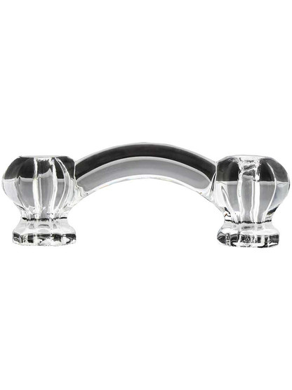 Alternate View of Hexagonal Glass Bridge Drawer Pull With Nickel Bolts