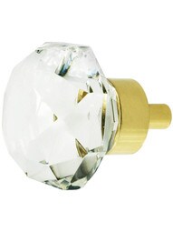 Medium Diamond Style Knob With Solid Brass Base