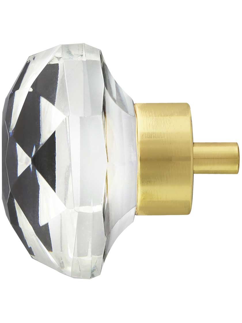 Extra Large Diamond Style Knob With Solid Brass Base House of Antique