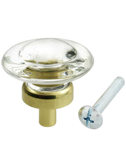 Alternate View 3 of Round Glass Disk Knob With Solid Brass Base.