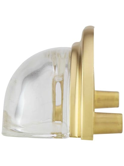 Alternate View of Clear-Glass Cup Pull with Solid-Brass Base - 4-Inch Center-to-Center.