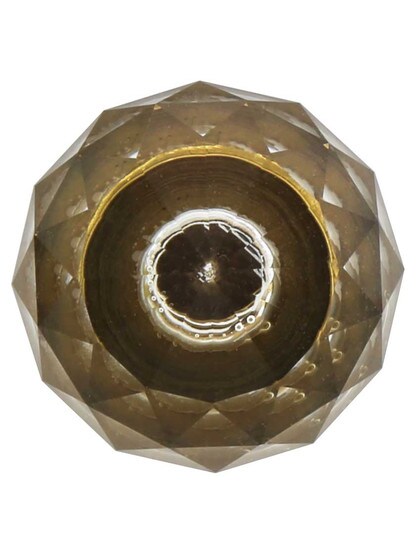 Alternate View 2 of Small Globe Style Cut Crystal Knob With Solid Brass Base.