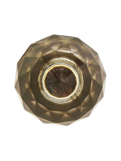 Alternate View 2 of Medium Globe Style Cut Crystal Knob With Solid Brass Base.