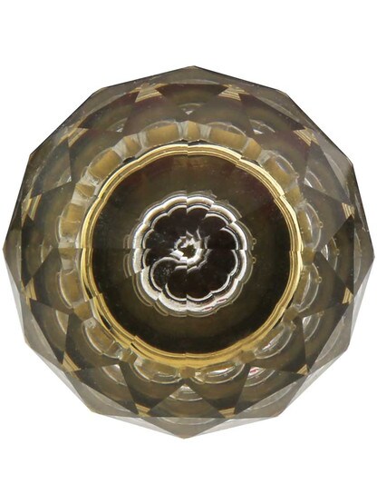 Alternate View 2 of Large Globe Style Cut Crystal Knob With Solid Brass Base.