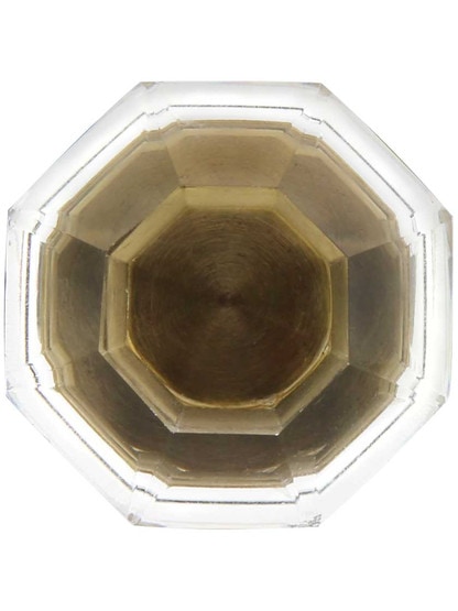 Alternate View 2 of Large Octagonal Cut Crystal Knob With Solid Brass Base.