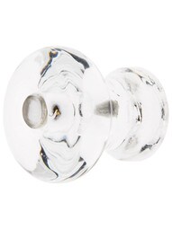 "Mushroom" Glass Cabinet Knob With Nickel Bolt