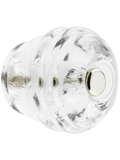 Round Glass Cabinet Knob with Nickel Bolt