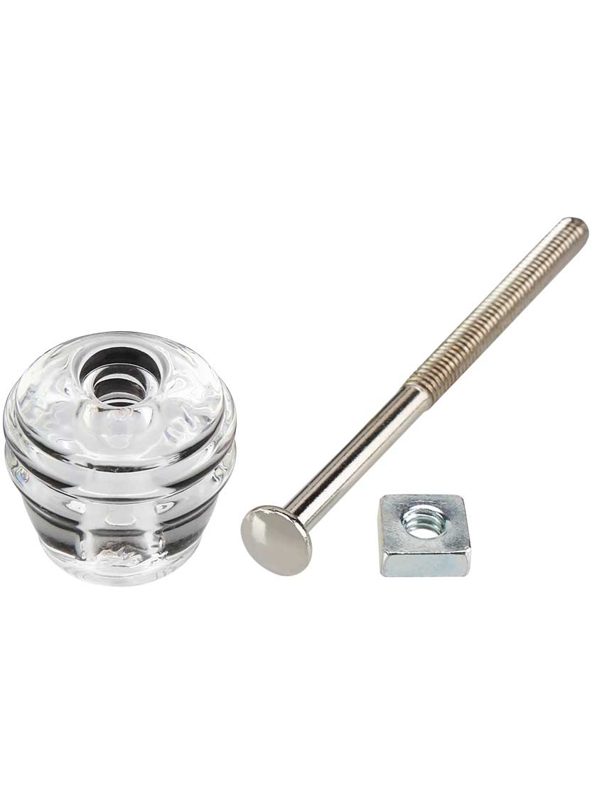 Alternate View 3 of Round Glass Cabinet Knob With Nickel Bolt