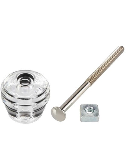 Alternate View 3 of Round Glass Cabinet Knob With Nickel Bolt