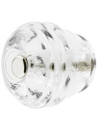 Round Glass Cabinet Knob with Nickel Bolt