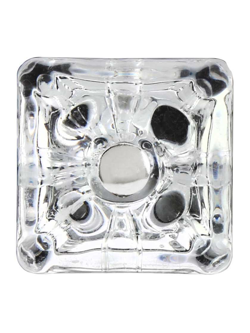Square Glass Knob With Nickel Bolt House of Antique Hardware