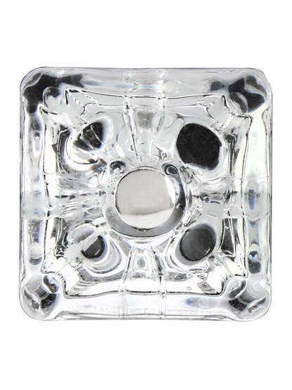 Alternate View 2 of Square Glass Cabinet Knob With Nickel Bolt