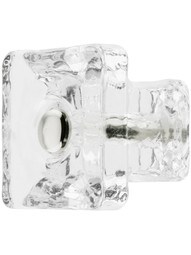 Square Glass Cabinet Knob With Nickel Bolt