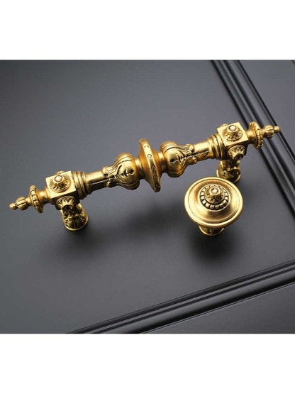 Alternate View of Portobello Jeweled Cabinet Pull With Kensington Back Plates.
