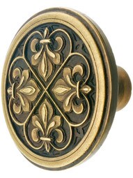 Fleur-de-Lis Cabinet Knob - 1 3/8" Diameter