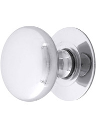 Polished Chrome Cabinet Knob with Rosette - 1 1/4 inch or 1 1/2 inch Diameter