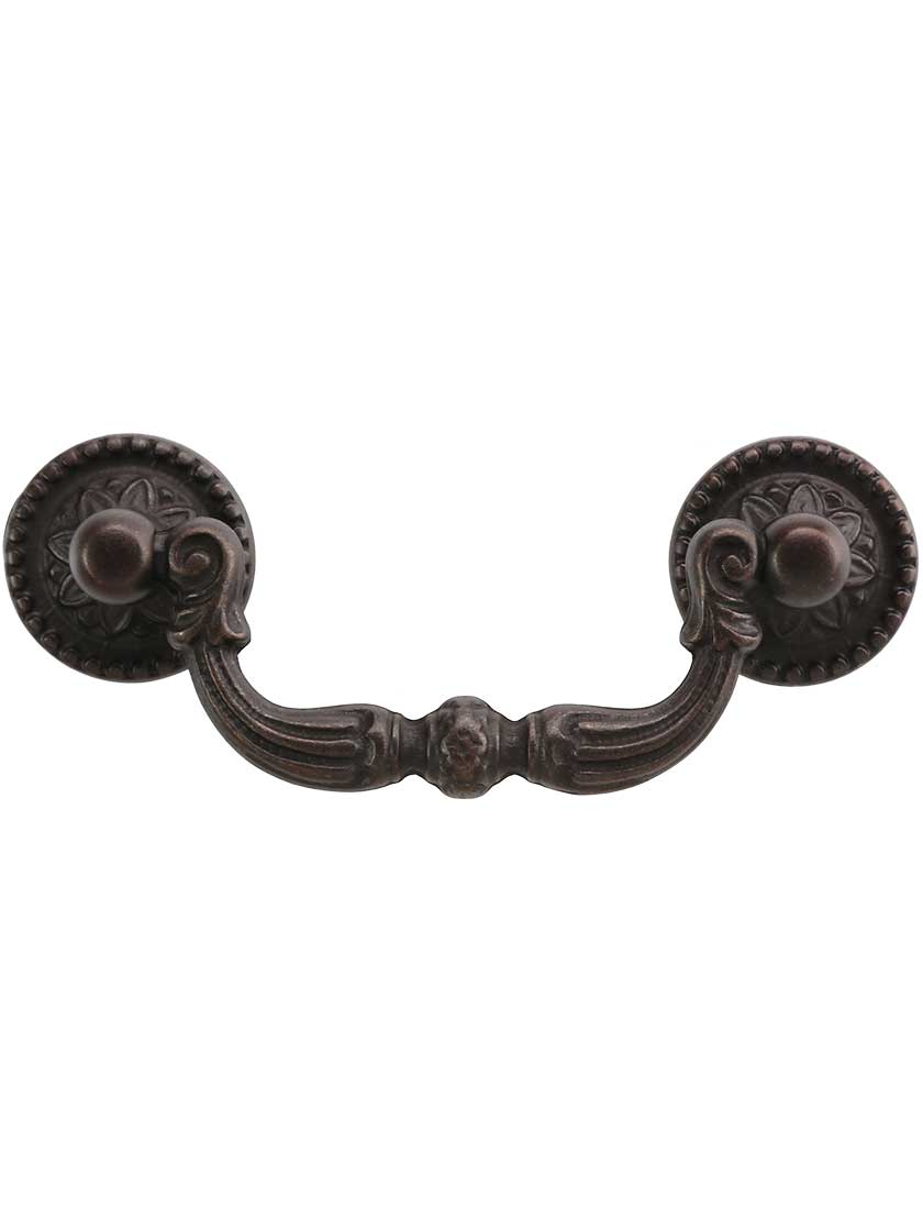 Details about   Vintage Antique CAST BRONZE Ornate Bail Pull Handle w Keyhole not iron or brass 