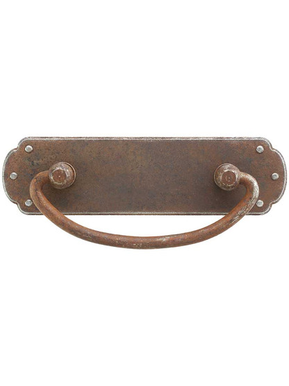 Antique-Rust Bail Pull with Backplate - 2 1/2" Center-to-center
