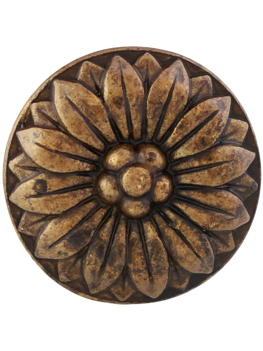Alternate View 2 of Small Flower Cabinet Knob with Choice of Finish.