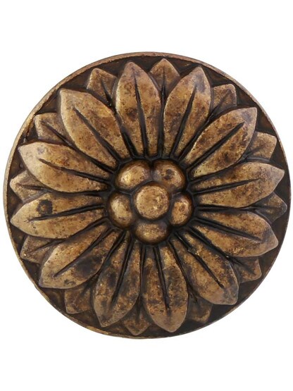 Alternate View 2 of Small Flower Cabinet Knob with Choice of Finish.
