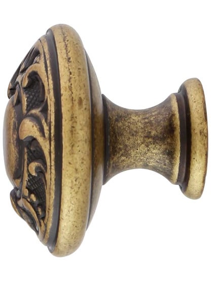 Alternate View of Scroll Design Cabinet Knob - 1 inch Diameter.