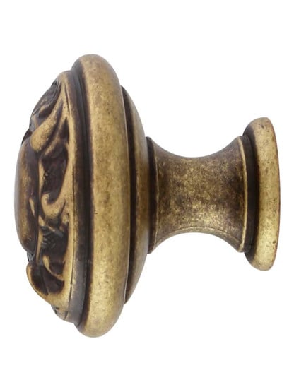 Alternate View of Scroll Design Cabinet Knob With Choice Of Finish.