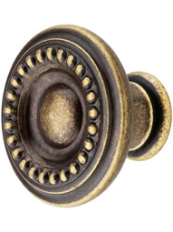 Beaded Round Cabinet Knob - 1 1/4 inch Diameter.