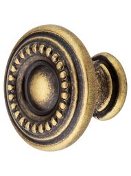 Small Beaded Round Cabinet Knob - 1" Diameter