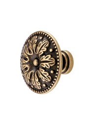 Leaf Design Cabinet Knob - 1 1/4" Diameter