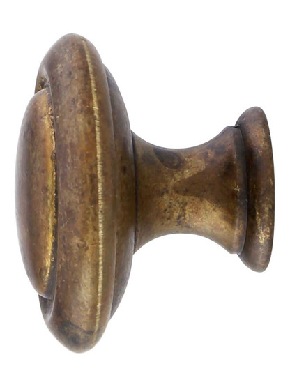 Alternate View of Ringed Edge Round Cabinet Knob - 1 3/16 inch Diameter.