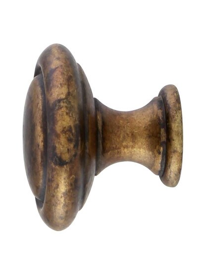 Alternate View of Ringed Edge Round Cabinet Knob - 1 inch Diameter.