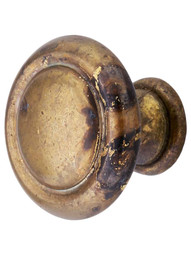 Small Ringed Edge Round Cabinet Knob - 1" Diameter