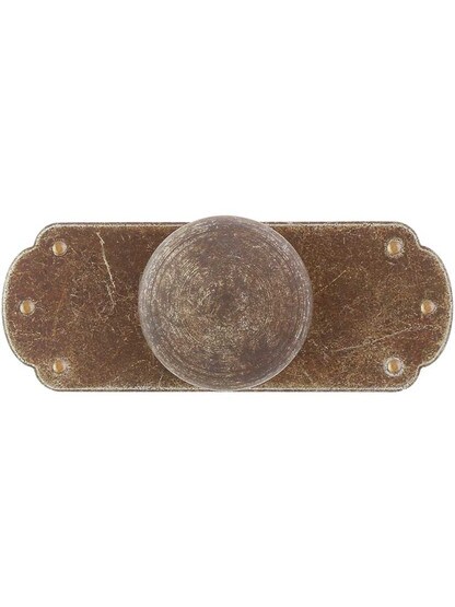 Alternate View 3 of Round Steel Knob With Short Backplate In Distressed Rust Finish