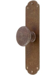 Antique-Rust Round Knob with Long Backplate.